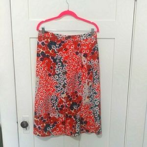 3 For $12! Shein Red Floral Midi Skirt Large